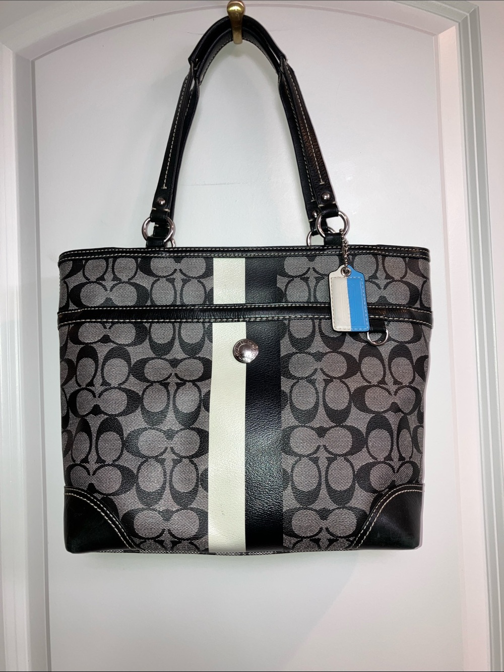 Coach Chelsea Heritage Logo Bag gray black